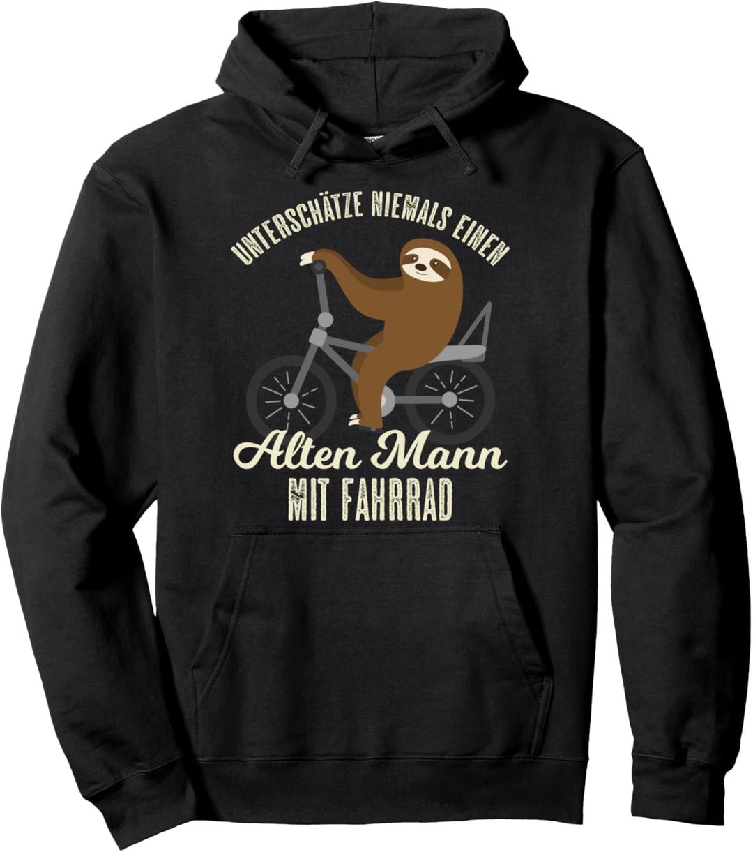 Alter Mann Fahrrad Fahren Faultier Fahrradtour Opa Vater Gag Pullover Hoodie