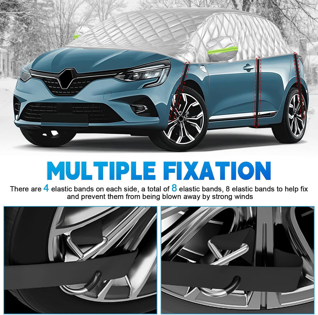 Halbgarage für Renault Clio 2005-2025, Halbe Autoabdeckung Winter Sommer, Abdeckplane Auto Wasserdic