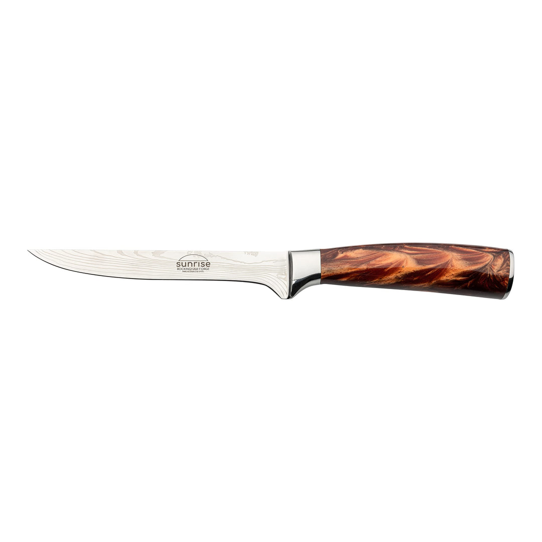 Rockingham Forge Ausbeinmesser, Sunrise Kollektion, 15cm, 6 Zoll, Brauner Harzgriff, Klinge aus Rost