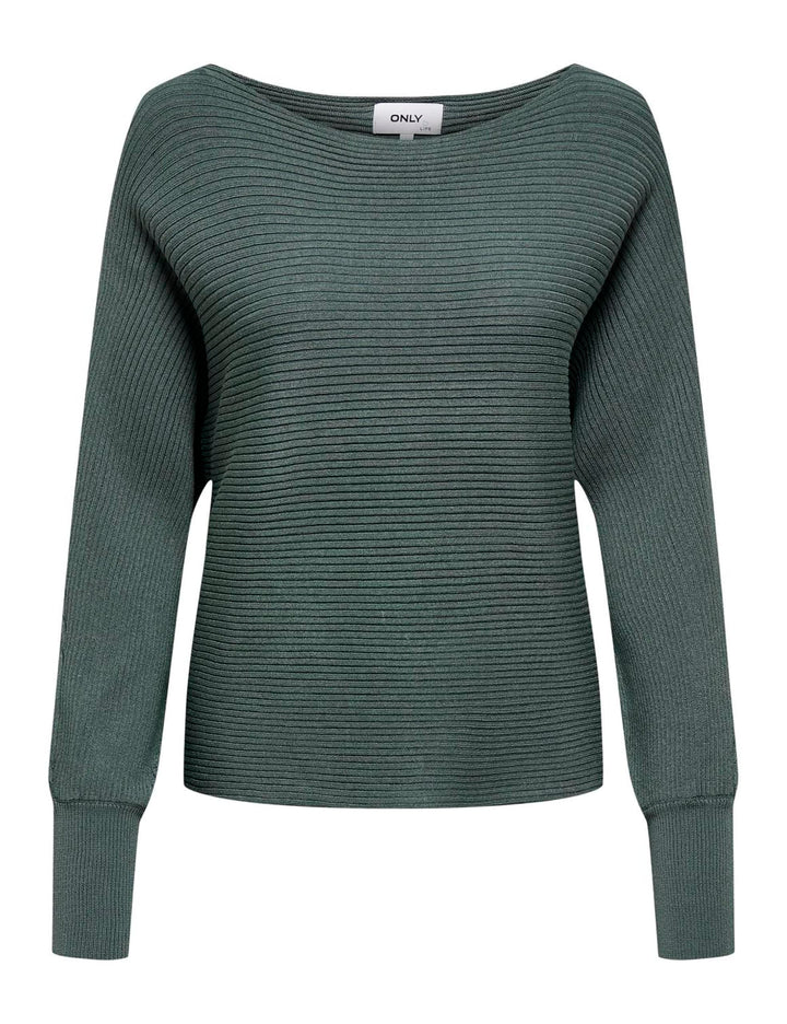 ONLY Damen Onladaline Life L/S Short Pullo KNT Noos Pullover S Balsam Green, S Balsam Green