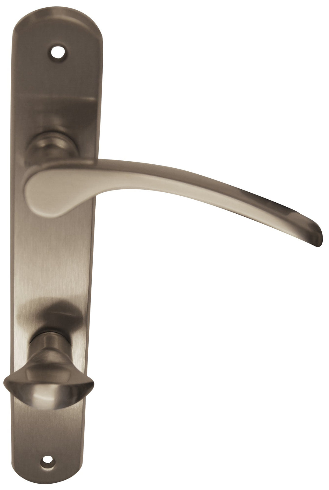 Alpertec 32740353 Amos-LS Messing Edelstahlfarbig für Badtüren WC Drückergarnitur Türdrücker Türbesc