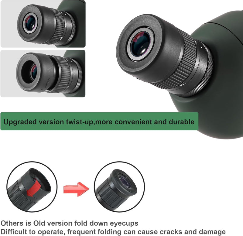 Spektiv mit Stativ 2024 Upgrade,25-75x70 Spektiv Sportschützen IP67 Wasserdichtes BAK4 Porro Prism F