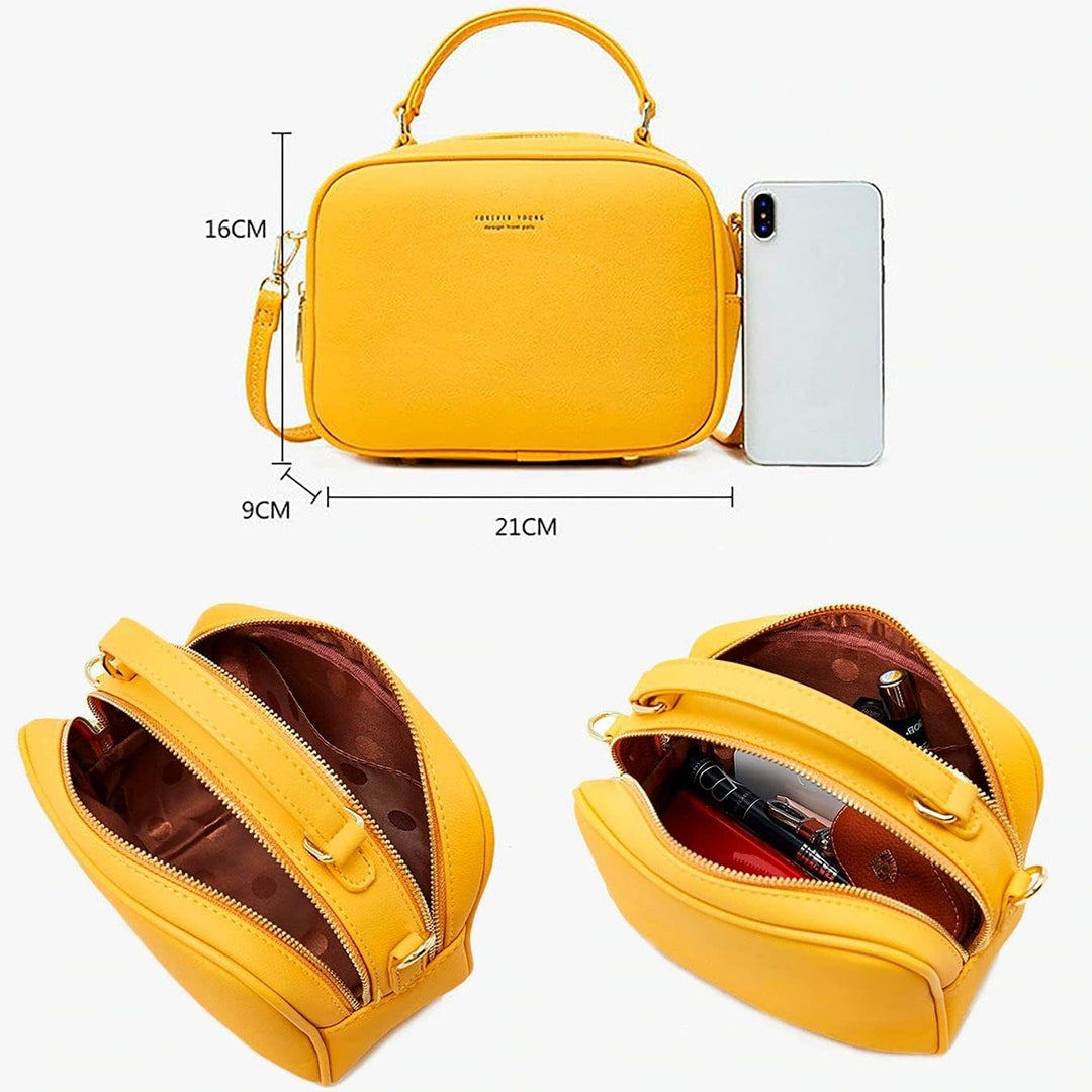 PIERRE LOUES Damen Handtasche Umhängetasche Henkeltasche Modischer Urban Chic Style PU Kunstleder fü