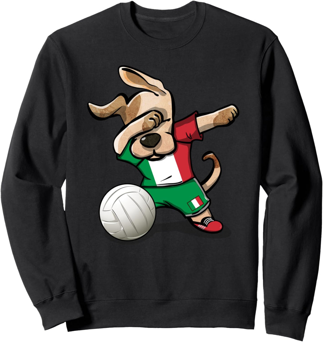 Tupfender Hund Italien Volleyball Italienische Flagge Sport Sweatshirt