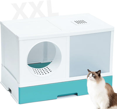 PeTraum Grosses Katzenklo XXL mit Luftfilter, Geschlossene Katzentoilette XXL für Grosse Katzen, ‎69
