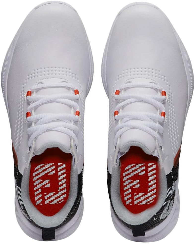 FootJoy Unisex-Jugendliche Junior Fuels Golfschuhe 4 UK Medium Weiss Schwarz Limette, 4 UK Medium We
