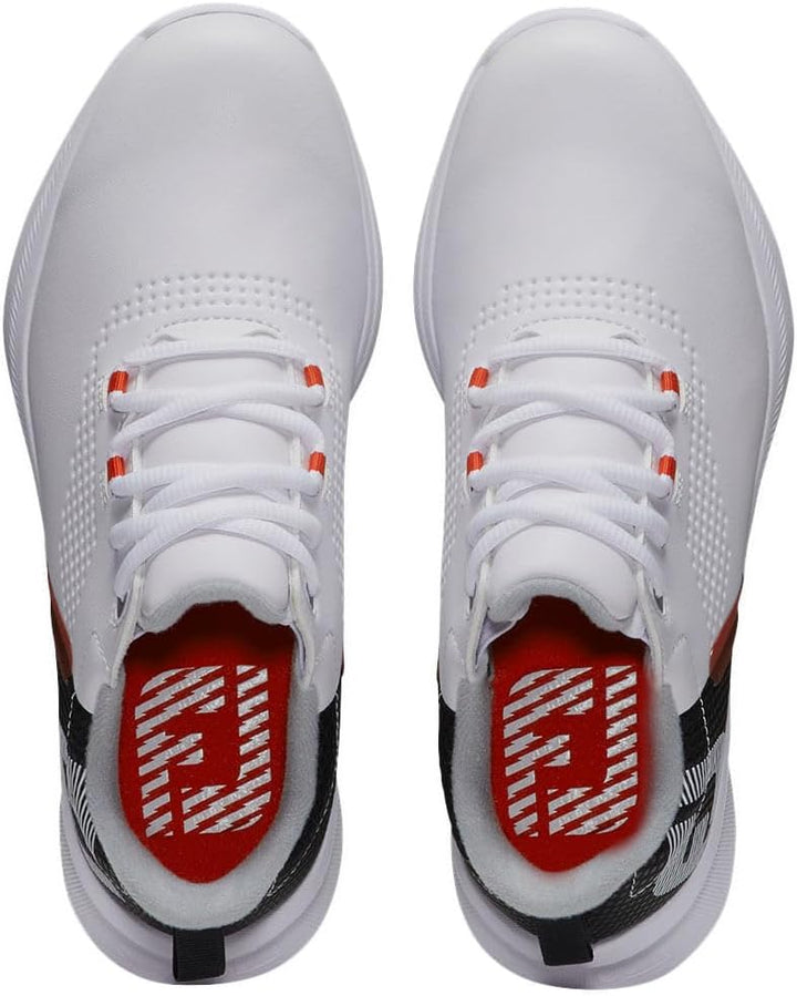 FootJoy Unisex-Jugendliche Junior Fuels Golfschuhe 4 UK Medium Weiss Schwarz Limette, 4 UK Medium We