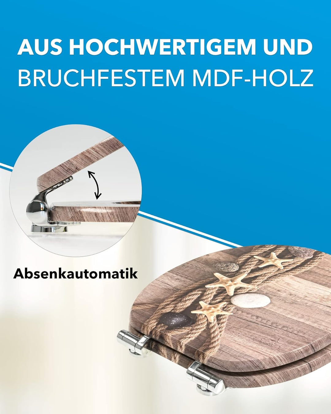 Xonic Design WC-Sitz - Premium Klo-Deckel - Toilettensitz mit Absenkautomatik - hochwertige Klobrill