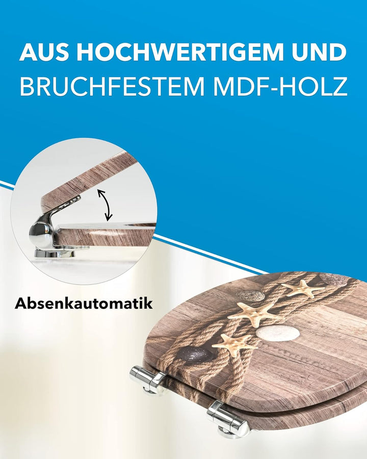 Xonic Design WC-Sitz - Premium Klo-Deckel - Toilettensitz mit Absenkautomatik - hochwertige Klobrill