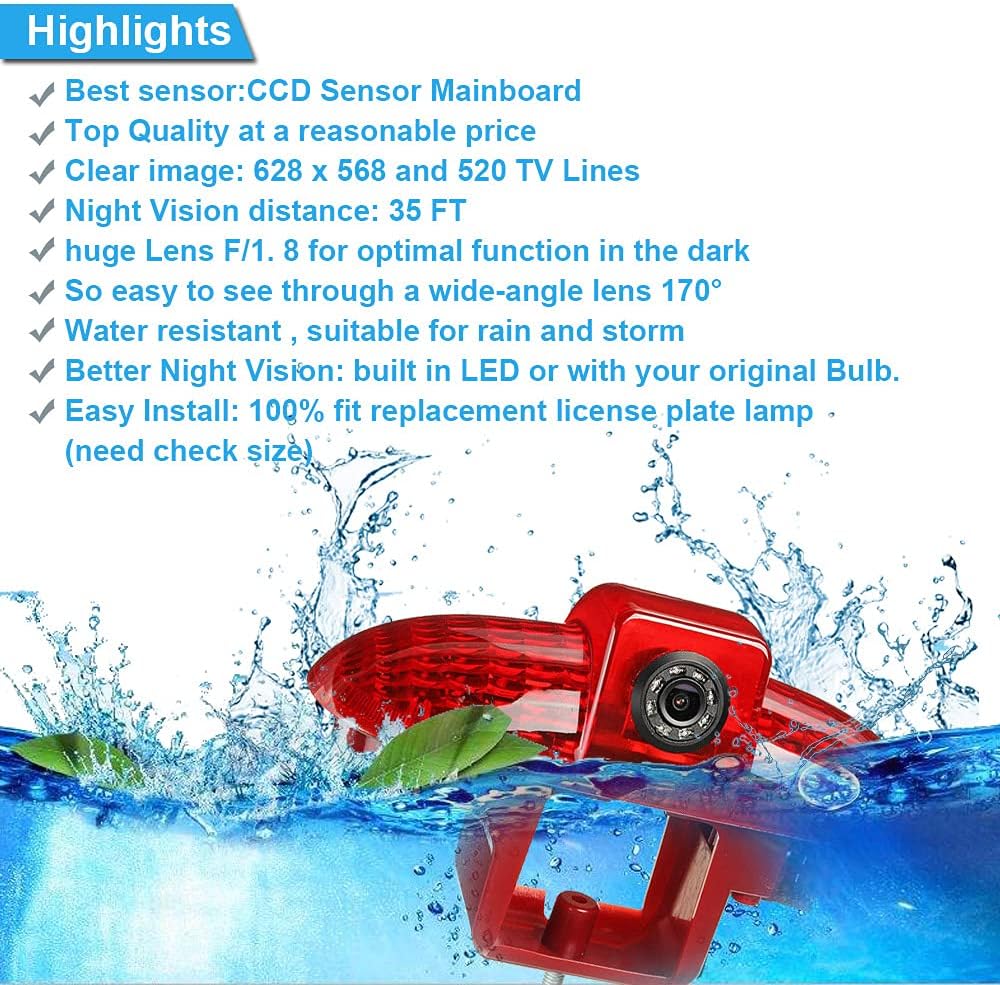 HD Auto Rückfahrsystem Bremsleuchte Rückfahrkamera Van Dachkamera Einparkkamera Einparkhilfen Kompat