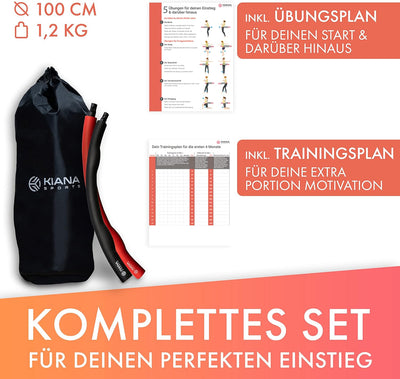 KIANA SPORTS® Hula Hoop Reifen Erwachsene inkl. Tasche und Übungsplan [1,2 kg] - Stabiler Hoola Hoop