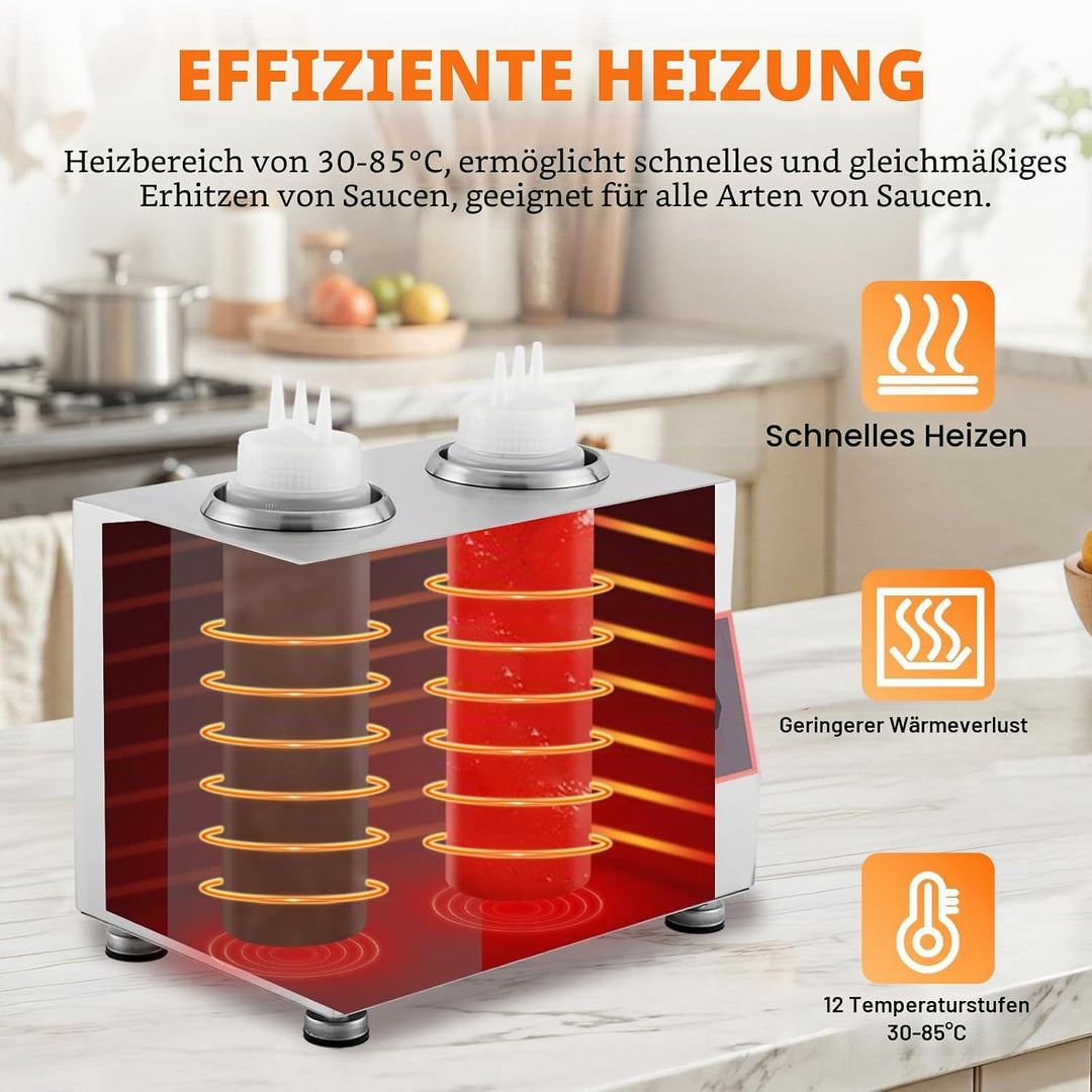 YUCHENGTECH Saucenwärmer Edelstahl Sossenwärmer Elektrisch 30~85°C Temperatur Einstellbar Sossenwärm