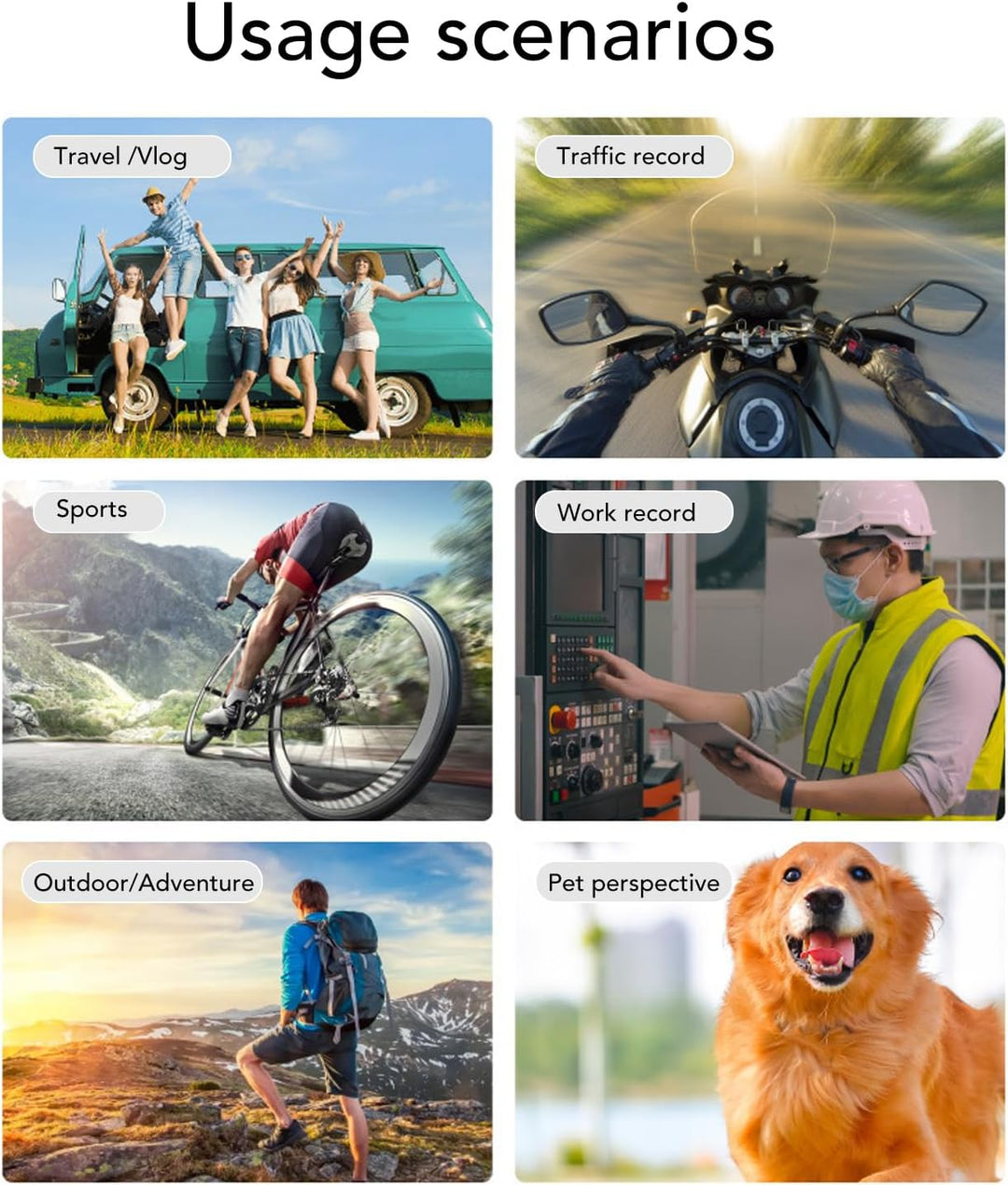 GLOGLOW Haustierhalsband-Kamera, 120° Weitwinkel-Katzenhalsband-Kamera, Sport-Action-Kamera, Mini-Kö