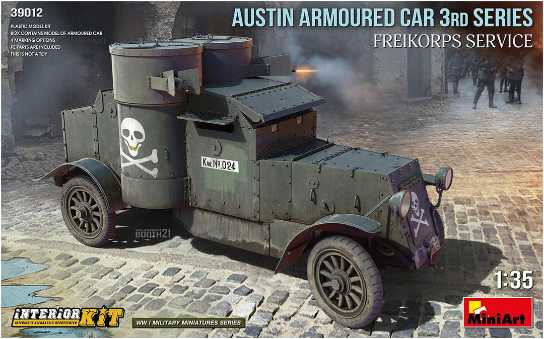 Mini Art 550039012 Miniart WWI 1:35 - Austin 3rd Series, Freikorps Service Int Plastik Bausatz