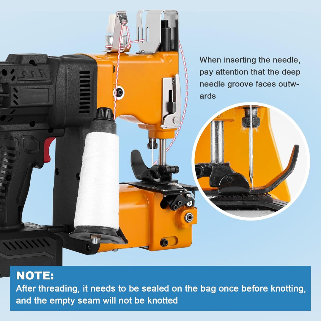 MXBAOHENG Sacknähmaschine mit 1 akku 21V Einstellbare Geschwindigkeit Beutelverschliessmaschine mit