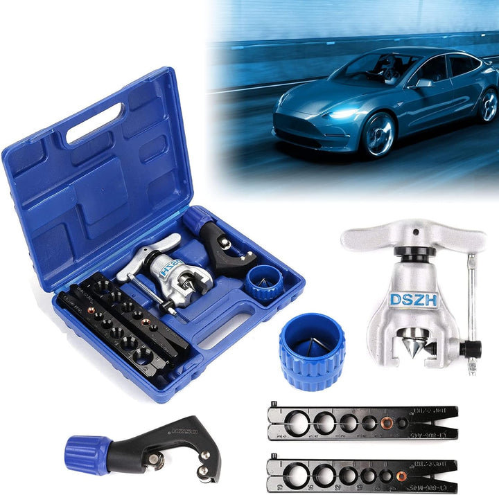 MorNon Bördelgerät 45 Grad Doppelt und Einfach Bremsleitung Rohr Set mit Biegezange Bördeln Werkzeug