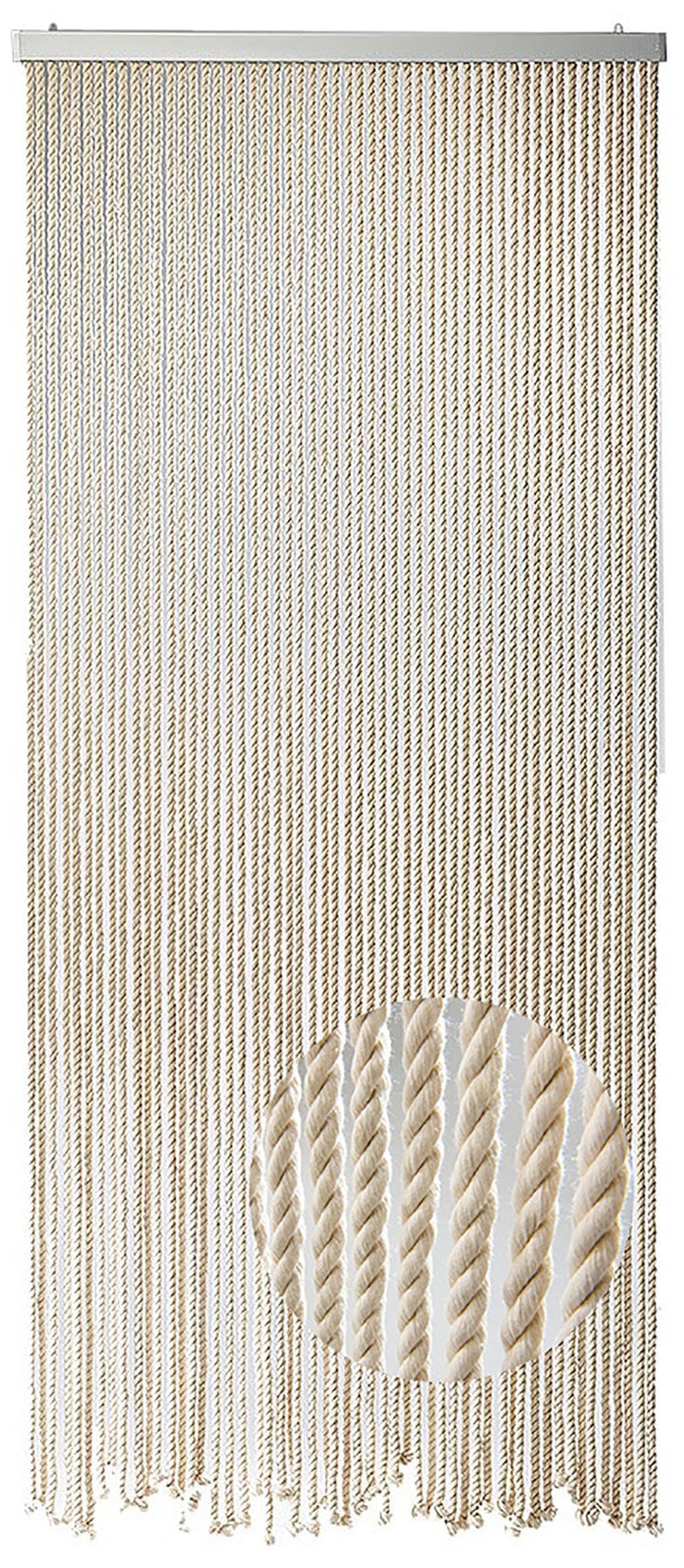Kobolo Seilvorhang Türvorhang MARITIM 54 Stränge Dekovorhang - 90 x185/195 cm - Beige