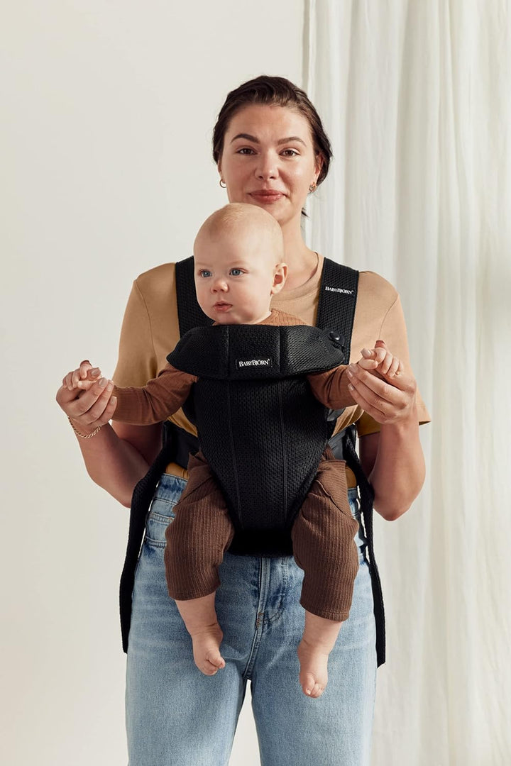 BabyBjörn Babytrage Mini, 3D-Netzstoff, Schwarz Schwarz 3D-Netzstoff, Schwarz 3D-Netzstoff