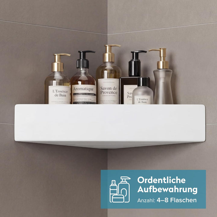 doporro Duschablage ohne Bohren Ecke, Duschregal ohne Bohren zum Kleben, Eckregal Bad, Badregal ohne