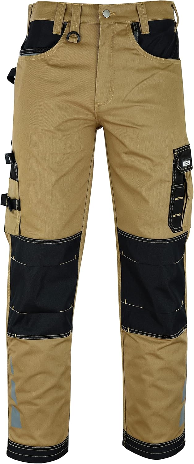 MS9 Herren Arbeitshose Bundhose Cargohose mit Holstertaschen Werkzeugtaschen Multifunktions und Knie