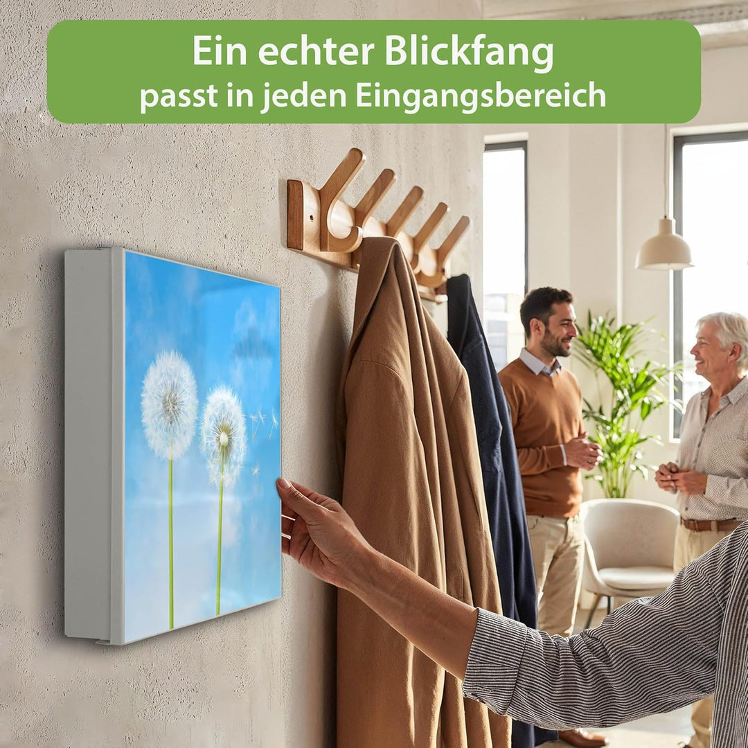 banjado Grosser Schlüsselkasten Metall - Schlüsselbox 30x30cm mit 32 Haken - Schlüsselkasten modern