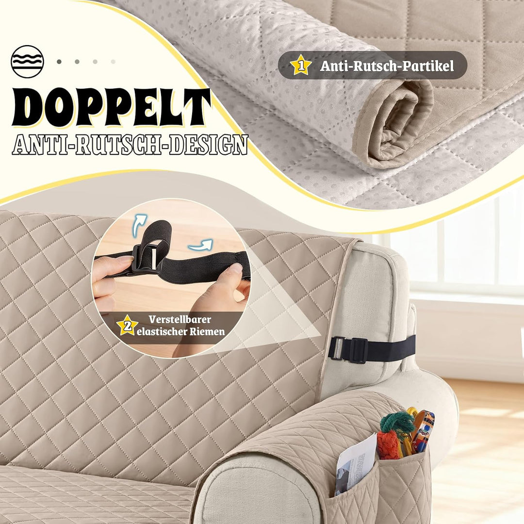 TAOCOCO Sofa Überzug, Sofabezug Wasserdicht Mit Gummiband，Wohnzimmer Anti-Rutsch Gepolsterter Sofasc