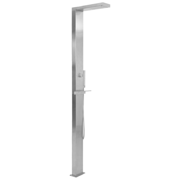 vidaXL Gartendusche Duschsäule Pooldusche Aussendusche Garten Edelstahl Quadratisch