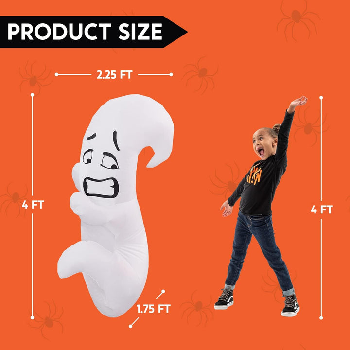 Joiedomi 4 FT Hoher Halloween Aufblasbarer Geisterbaum mit eingebauten LEDs, Blow Up Cute Ghost Tree