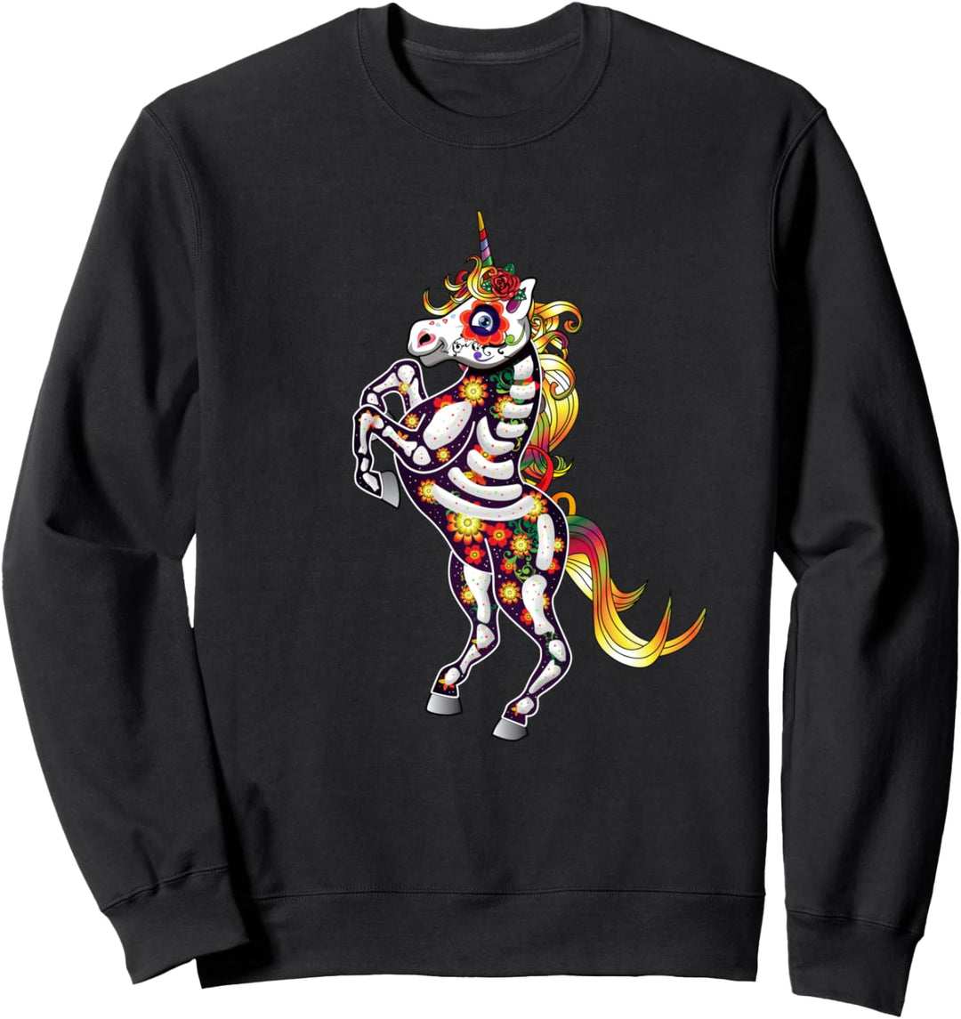 Sugar Skull Einhorn Shirt für Frauen Tag der Toten Geschenk Sweatshirt