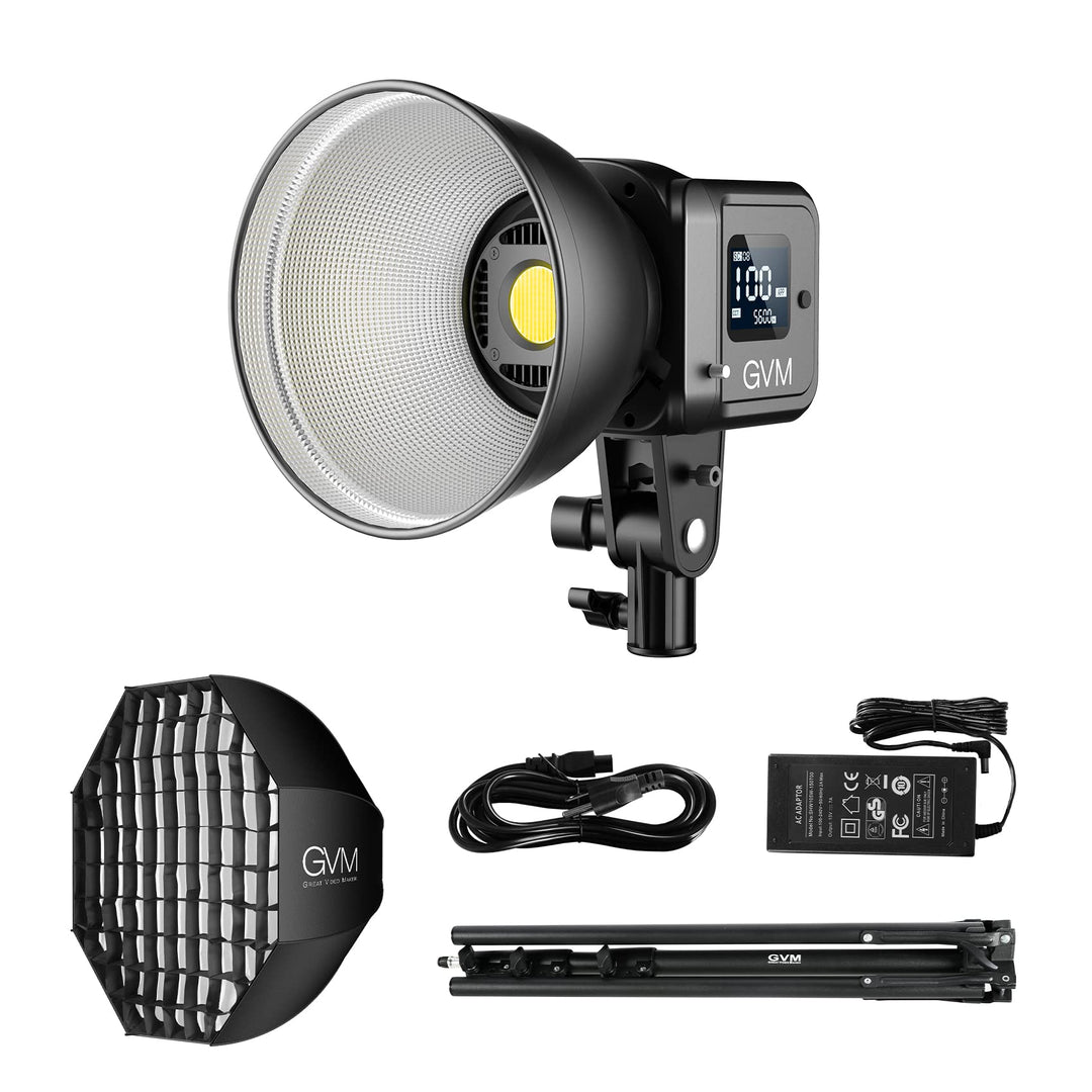 GVM 80W LED Videoleucthe mit Softbox, APP Steuerung 2700K-7500K LED Studio Dauerlicht, Konferenz Bel