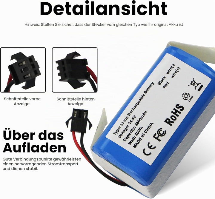 ANTIEE Vacuum Cleaner Akku Kompatibel mit OKP Life K2 K3P K4 K5 K7 Robot aspirateurs, Robots domesti