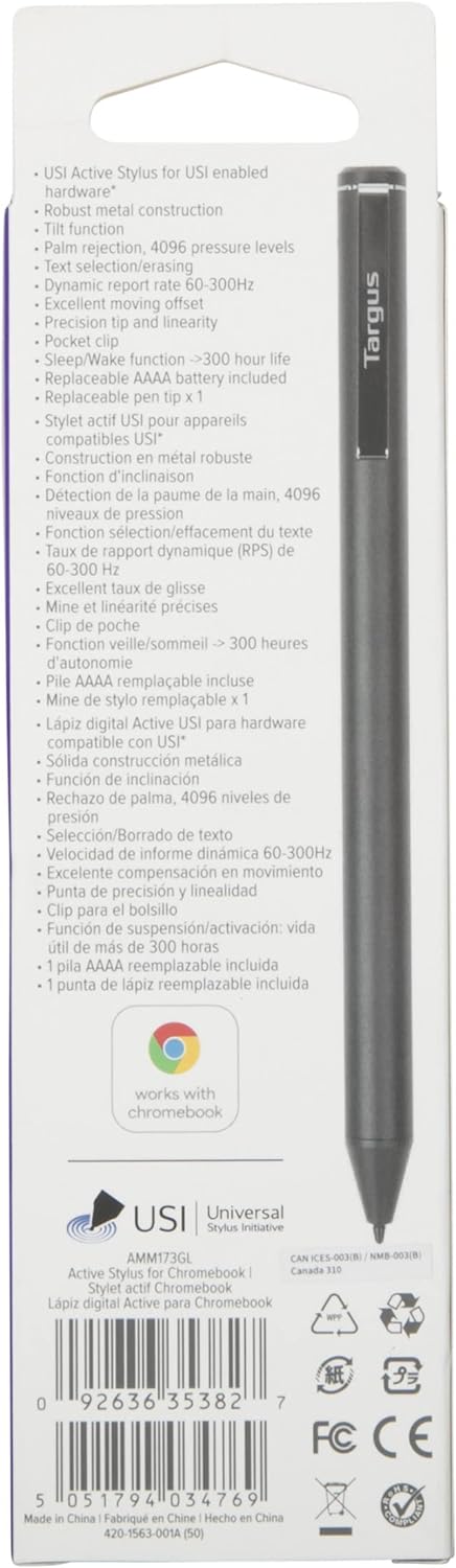 Targus AMM173GL Aktiver Stylus für Chromebook Stylus Chromebook Schwarz, Stylus Chromebook Schwarz