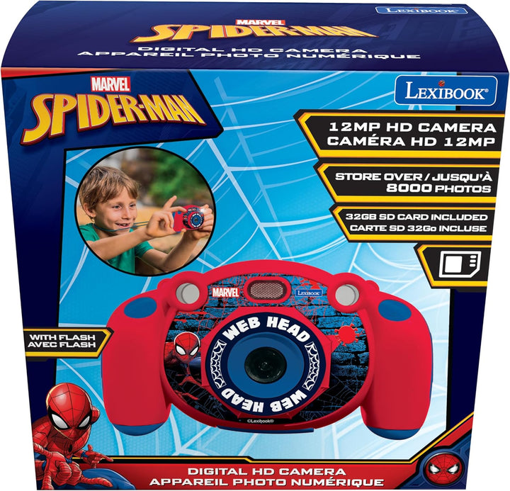 Lexibook DJ080SP Spiderman-Kinder-Digitalkamera mit Foto-und Videofunktion, Spiele, Rot/blau Spider-