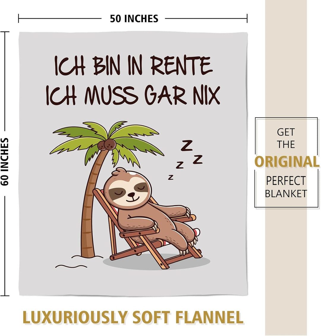 Lustiges Oma und Opa Geschenk zum Ruhestand, Renteneintritt Geschenk Frau und Männer, Kuscheldecke,