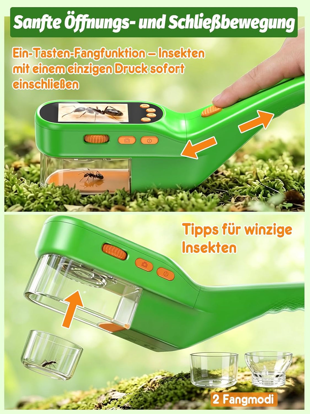 Acoath Insektenfänger 2,4-Zoll Mikroskop, Entdecker Set für Kinder ab 5 Grün, Grün