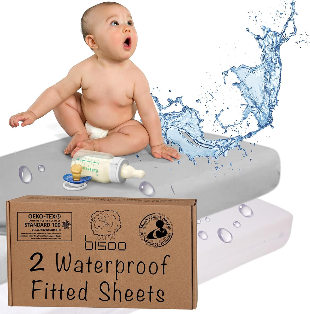 Bisoo 30x75 Wasserdichte Spannbettlaken für Kinderwagen Stubenwagen Moseskörbe - Kinderwagen Matratz