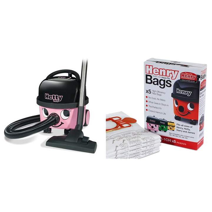 Numatic 903371 Staubsauger, classic pink & Henry NVM-1CH, Staubsaugerbeutel, diverse Bundle mit Stau