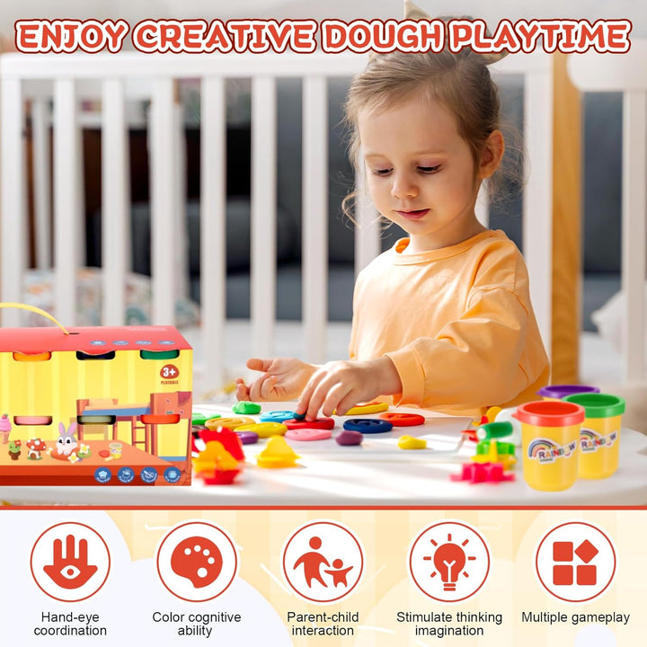 24er Pack Knete Set für Kinder, Kinderknete, Knetmasse für Fantasievolles und Kreatives Spielen, Kne