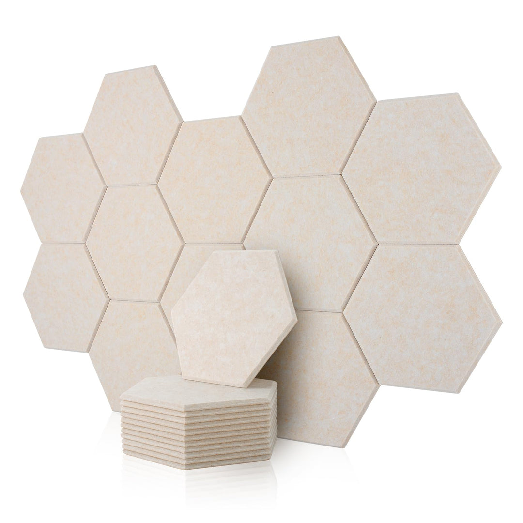 Rdutuok 12 Stück Akustik Panel,30x26x1cm Hexagon Akustik Absorber Schallschutzplatten Akustikpaneele