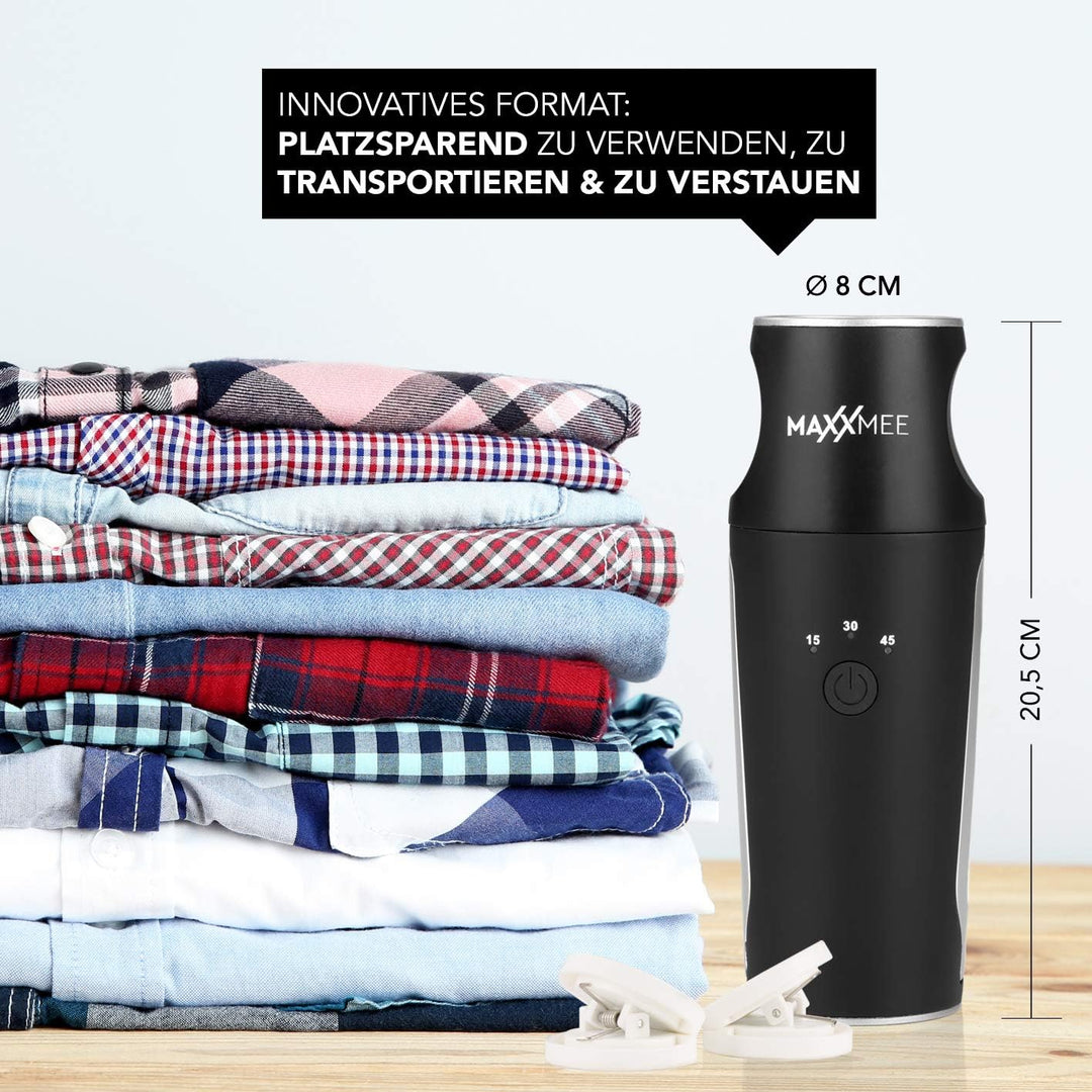 MAXXMEE Hemdenbügler kompakt für zwischendurch und auf Reisen | Trocknet und glättet Hemden & Blusen
