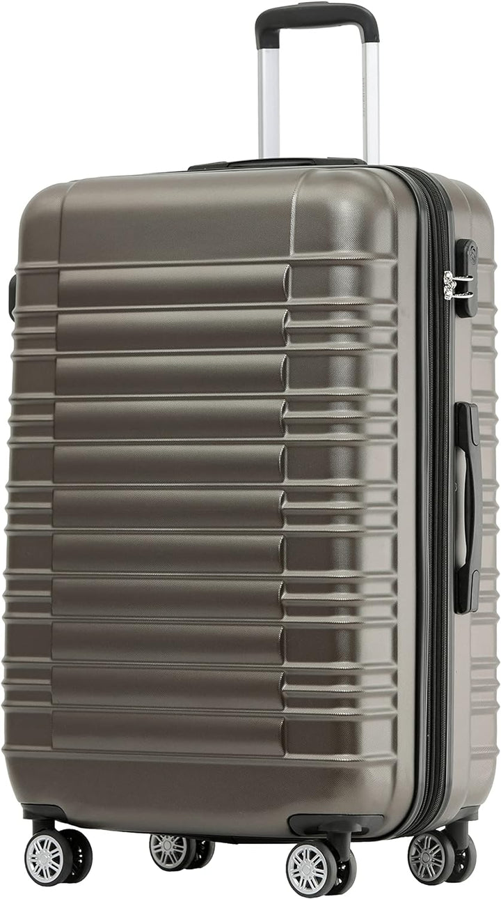 BEIBYE 2088 Zwillingsrollen Reisekoffer Koffer Trolleys Hartschale M-L-XL-Set (Coffee, M) Coffee M,