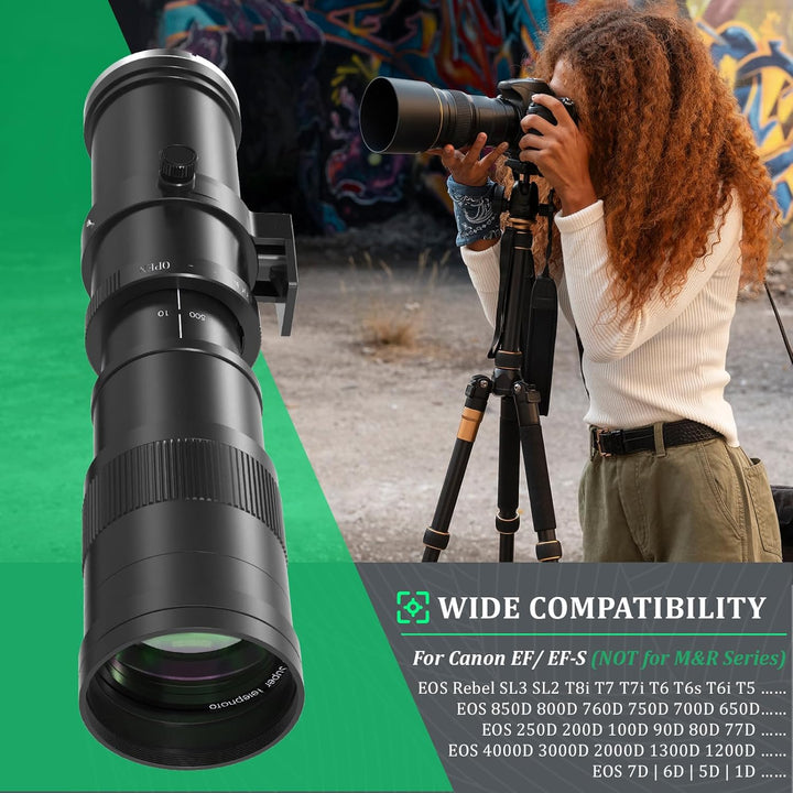 lightdow 420–800mmF8.3 Teleobjektiv für Canon EF Objektiv, Manuelles MF Telezoomobjektiv für Canon R