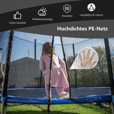 GYMAX Sicherheitsnetz für Trampolin Ø 244/305/366/427/457/487 cm, UV-beständiges & reissfestes Ersat