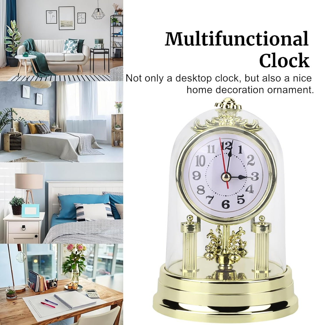 Mumusuki Tischuhren, Standuhr Nostalgisch Deko Vintage Wohnzimmer Uhr mit Haube Kunststoff Uhr zum H