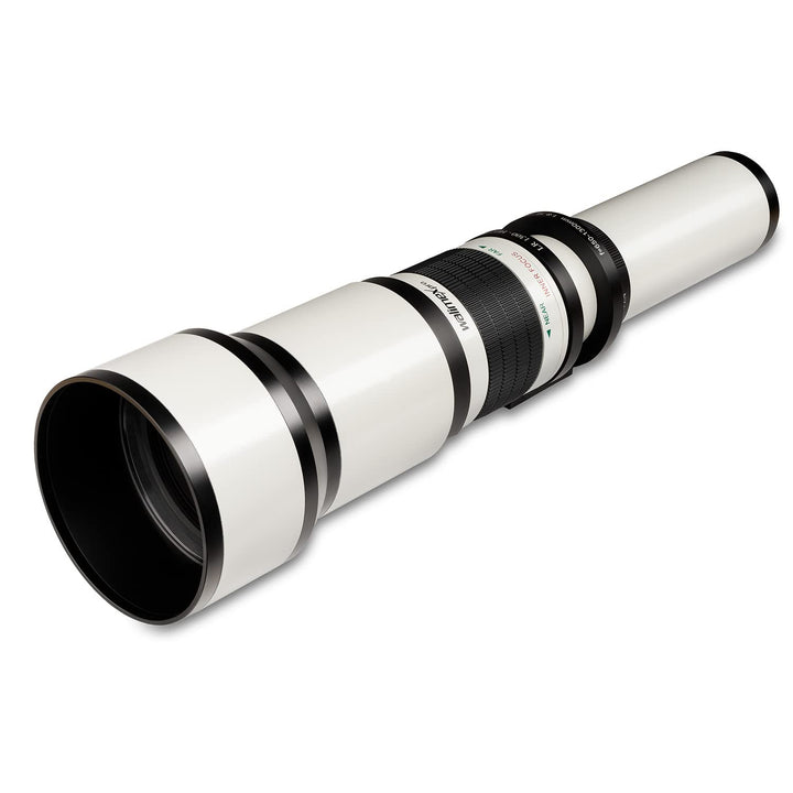 Walimex Pro 650-1300mm 1:8-16 DSLR-Teleobjektiv für Canon RF Objektivbajonett weiss (manueller Fokus