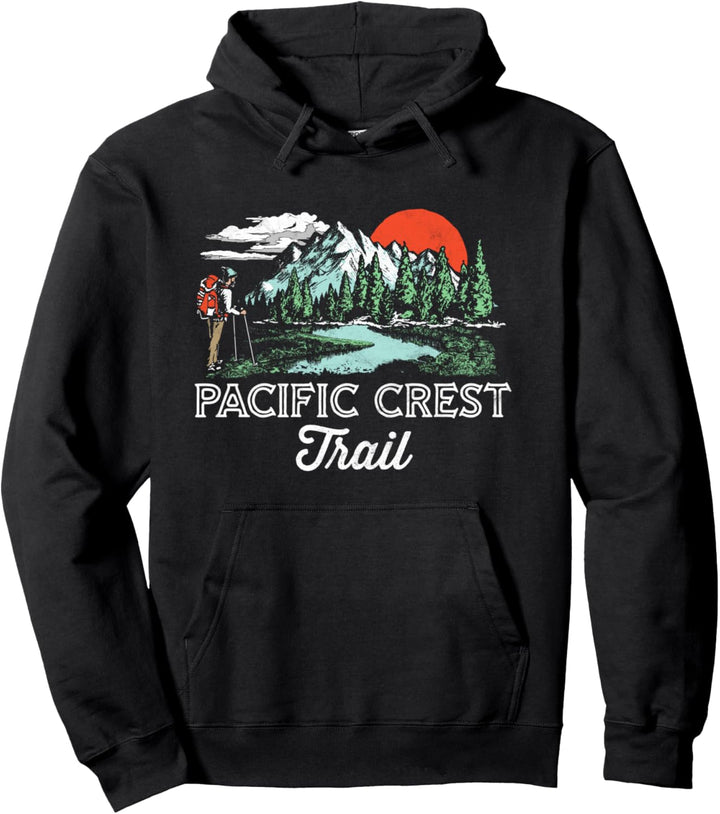 Pacific Crest Trail Vintage Distressed Backpacker Graphic Pullover Hoodie
