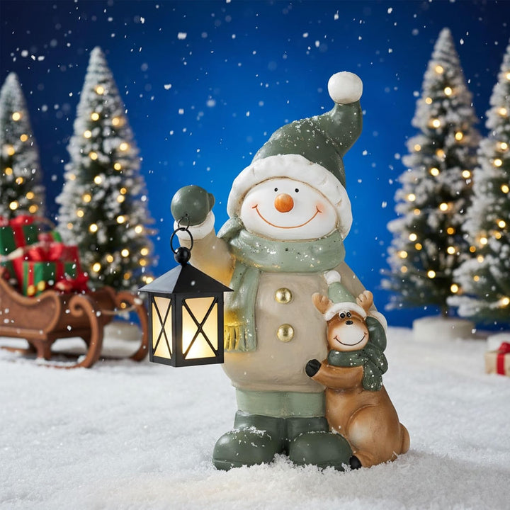 Weihnachtsdeko Figuren Gross 42cm Weihnachtsfiguren Beleuchtet Innen LED Figuren Weihnachten mit Tim