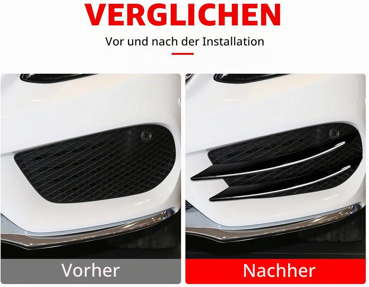 KUNGKIC Frontstossstange Kühlergrill Lip Splitter Spoiler Compatible with Mercedes Benz C Klasse W20
