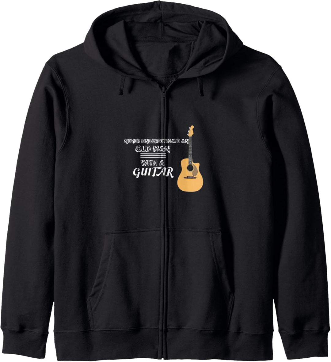 Unterschätze niemals einen alten Mann mit einer Gitarre Kapuzenjacke
