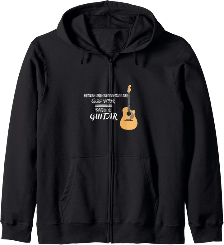Unterschätze niemals einen alten Mann mit einer Gitarre Kapuzenjacke